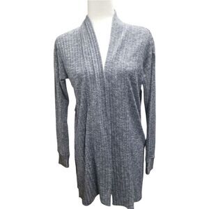 Loft Open Cardigan Gray Long Sleeve Size Small